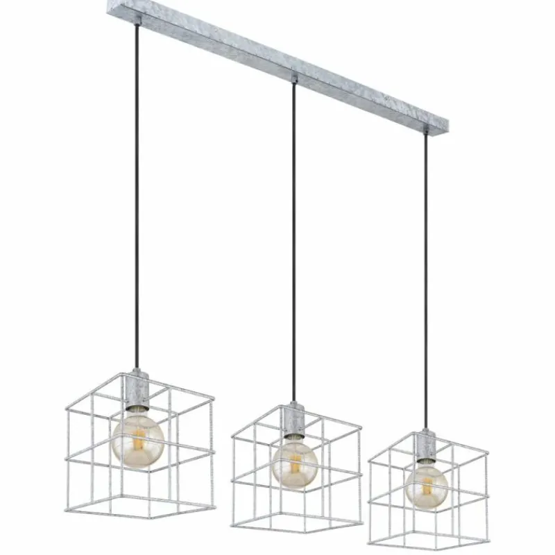 Lampes Industrielles-Luminaires Globo Lighting Suspension Globo MERRIL Zingué, 3 lumières