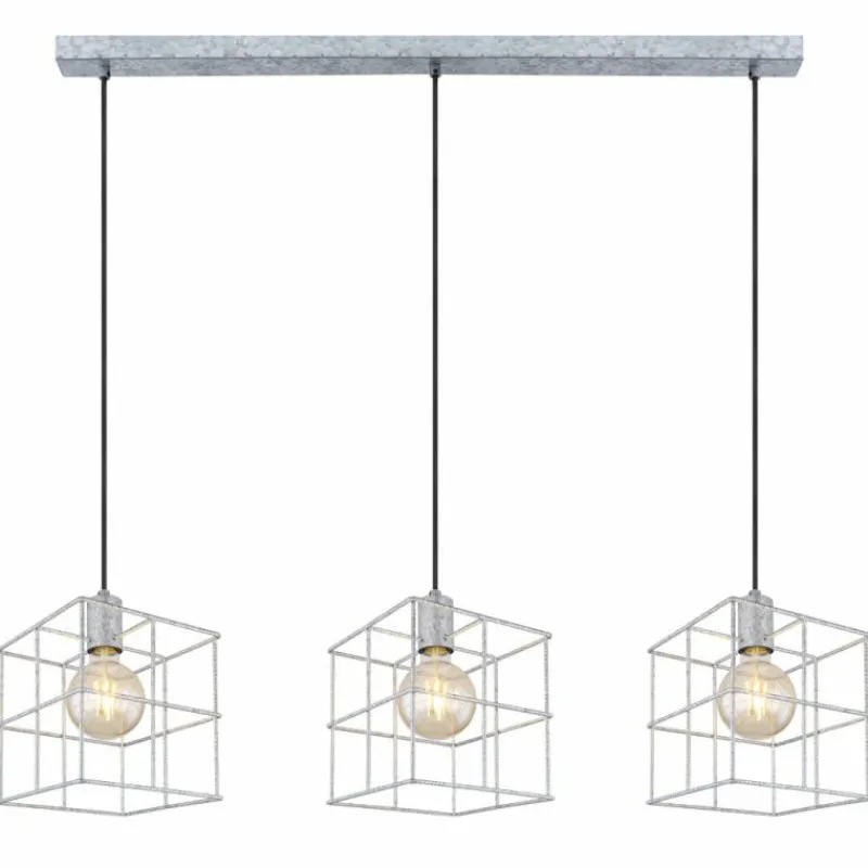 Lampes Industrielles-Luminaires Globo Lighting Suspension Globo MERRIL Zingué, 3 lumières