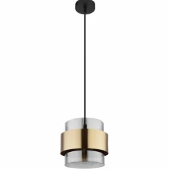 Suspension Verre Fumé-Luminaires Globo Lighting Suspension Globo MILLEY Noir, 1 lumière