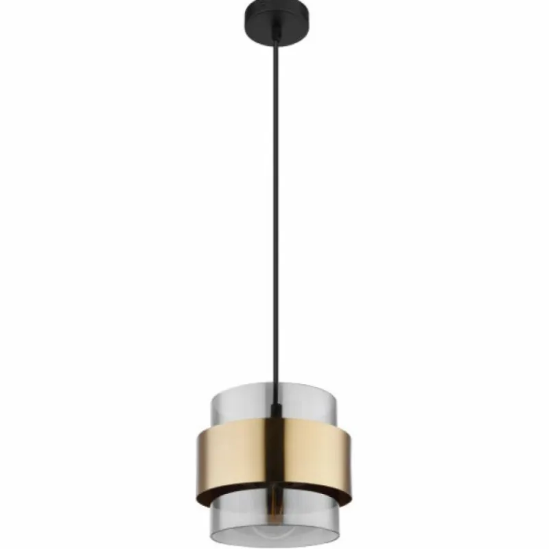 Suspension Verre Fumé-Luminaires Globo Lighting Suspension Globo MILLEY Noir, 1 lumière