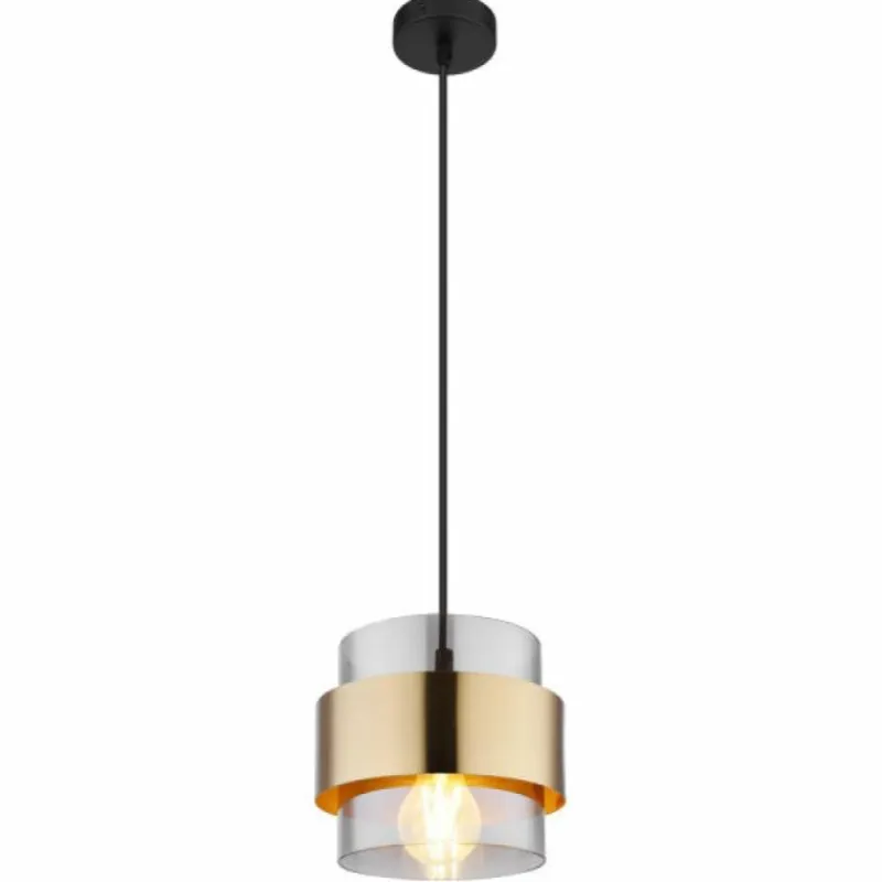 Suspension Verre Fumé-Luminaires Globo Lighting Suspension Globo MILLEY Noir, 1 lumière
