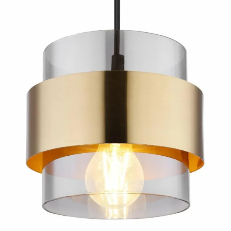 Suspension Verre Fumé-Luminaires Globo Lighting Suspension Globo MILLEY Noir, 1 lumière