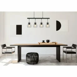 Luminaires Globo Lighting Suspension Globo MINA LED Noir, 4 lumières* Éclairage Led