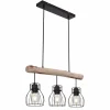 Lampes Vintages & Rétros-Luminaires Globo Lighting Suspension Globo MINA Noir, 3 lumières