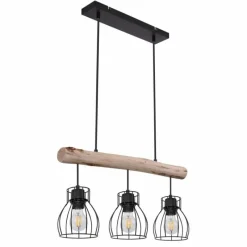 Lampes Vintages & Rétros-Luminaires Globo Lighting Suspension Globo MINA Noir, 3 lumières
