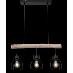 Lampes Vintages & Rétros-Luminaires Globo Lighting Suspension Globo MINA Noir, 3 lumières
