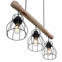Lampes Vintages & Rétros-Luminaires Globo Lighting Suspension Globo MINA Noir, 3 lumières