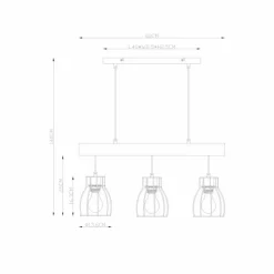 Lampes Vintages & Rétros-Luminaires Globo Lighting Suspension Globo MINA Noir, 3 lumières