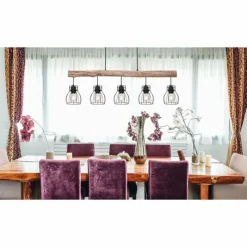 Lampes Vintages & Rétros-Luminaires Globo Lighting Suspension Globo MINA Noir, 5 lumières