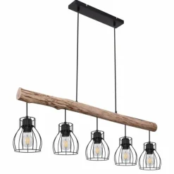 Lampes Vintages & Rétros-Luminaires Globo Lighting Suspension Globo MINA Noir, 5 lumières
