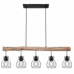 Lampes Vintages & Rétros-Luminaires Globo Lighting Suspension Globo MINA Noir, 5 lumières