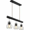 Lampes En Bois-Luminaires Globo Lighting Suspension Globo MINA Noir, 3 lumières