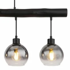 Suspension Verre Fumé-Luminaires Globo Lighting Suspension Globo MOITAS Noir, 4 lumières