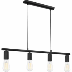 Lampes Vintages & Rétros-Luminaires Globo Lighting Suspension Globo MOSSABI Noir, 4 lumières