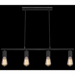 Lampes Vintages & Rétros-Luminaires Globo Lighting Suspension Globo MOSSABI Noir, 4 lumières