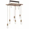 Lampes Vintages & Rétros-Luminaires Globo Lighting Suspension Globo MUCHA Bois clair, 6 lumières