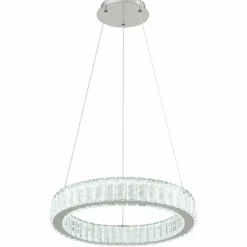 Luminaires Globo Lighting Suspension Globo MUCKY LED Chrome, 1 lumière, Télécommandes* Éclairage Led