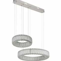 Luminaires Globo Lighting Suspension Globo MUCKY LED Chrome, 1 lumière, Télécommandes* Suspensions