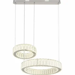 Luminaires Globo Lighting Suspension Globo MUCKY LED Chrome, 1 lumière, Télécommandes* Suspensions