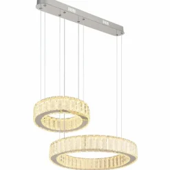 Luminaires Globo Lighting Suspension Globo MUCKY LED Chrome, 1 lumière, Télécommandes* Suspensions