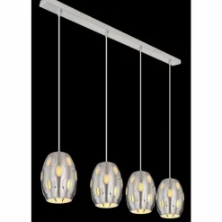 Luminaires Globo Lighting Suspension Globo NARRI Nickel mat, 4 lumières* Suspensions