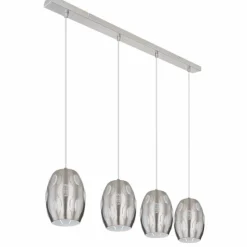 Luminaires Globo Lighting Suspension Globo NARRI Nickel mat, 4 lumières* Suspensions