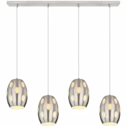 Luminaires Globo Lighting Suspension Globo NARRI Nickel mat, 4 lumières* Suspensions