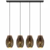 Lampes Dorées-Luminaires Globo Lighting Suspension Globo NARRI Noir doré, 4 lumières