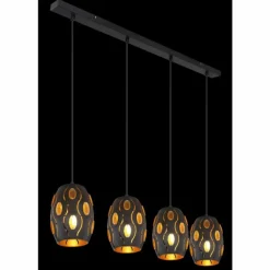 Luminaires Globo Lighting Suspension Globo NARRI Noir, 4 lumières* Suspensions