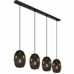 Luminaires Globo Lighting Suspension Globo NARRI Noir, 4 lumières* Suspensions
