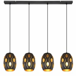 Luminaires Globo Lighting Suspension Globo NARRI Noir, 4 lumières* Suspensions
