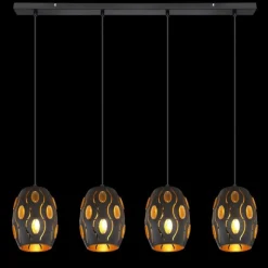 Luminaires Globo Lighting Suspension Globo NARRI Noir, 4 lumières* Suspensions