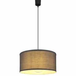 Lampes En Tissu-Luminaires Globo Lighting Suspension Globo NATHAN Noir, 1 lumière