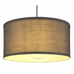 Lampes En Tissu-Luminaires Globo Lighting Suspension Globo NATHAN Noir, 1 lumière