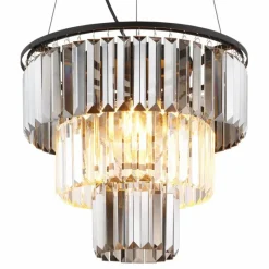 Suspension Verre Fumé-Luminaires Globo Lighting Suspension Globo NAXIS Noir, 3 lumières