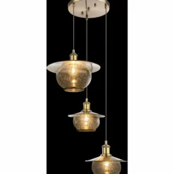 Luminaires Antiques-Luminaires Globo Lighting Suspension Globo NEVIS Bronze, 3 lumières