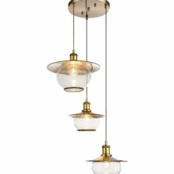 Luminaires Antiques-Luminaires Globo Lighting Suspension Globo NEVIS Bronze, 3 lumières