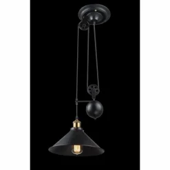 Lampes Industrielles-Luminaires Globo Lighting Suspension Globo Noir, 1 lumière