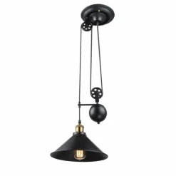 Lampes Industrielles-Luminaires Globo Lighting Suspension Globo Noir, 1 lumière