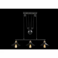 Lampes Industrielles-Luminaires Globo Lighting Suspension Globo Noir, 3 lumières