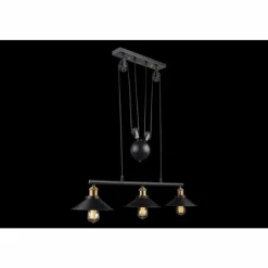 Lampes Industrielles-Luminaires Globo Lighting Suspension Globo Noir, 3 lumières