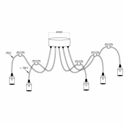 Luminaires Globo Lighting Suspension Globo Noir, 5 lumières* Suspensions
