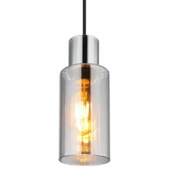 Suspension Verre Fumé-Luminaires Globo Lighting Suspension Globo Noir, 1 lumière