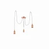 Lampes Industrielles-Luminaires Globo Lighting Suspension Globo OLIVER Cuivre, 3 lumières