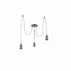 Lampes Industrielles-Luminaires Globo Lighting Suspension Globo OLIVER Noir, 3 lumières