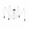 Lampes Industrielles-Luminaires Globo Lighting Suspension Globo OLIVER Noir, 5 lumières