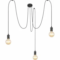 Luminaires Globo Lighting Suspension Globo OTTILIE Brun foncé, Nickel mat, 3 lumières* Suspensions