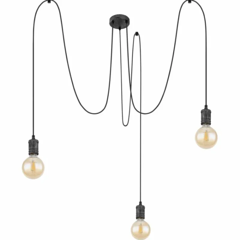 Luminaires Globo Lighting Suspension Globo OTTILIE Brun foncé, Nickel mat, 3 lumières* Suspensions