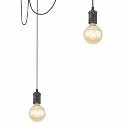 Luminaires Globo Lighting Suspension Globo OTTILIE Brun foncé, Nickel mat, 3 lumières* Suspensions