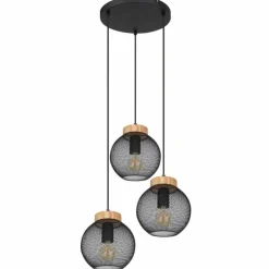 Luminaires Globo Lighting Suspension Globo PABLO Noir, 3 lumières* Suspensions